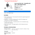 thumbnail image 2 of Front Lower Ball Joint - Compatible with 2004 - 2009 Dodge Durango 2005 2006 2007 2008, 2 of 2