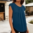 thumbnail image 3 of BTDECLAR Women Tops Plus Size Crewneck Pleated Casual Elegant Sleeveless Summer Tank Tops Trendy Dressy Business Work Tunic Blouses Tops, 3 of 8