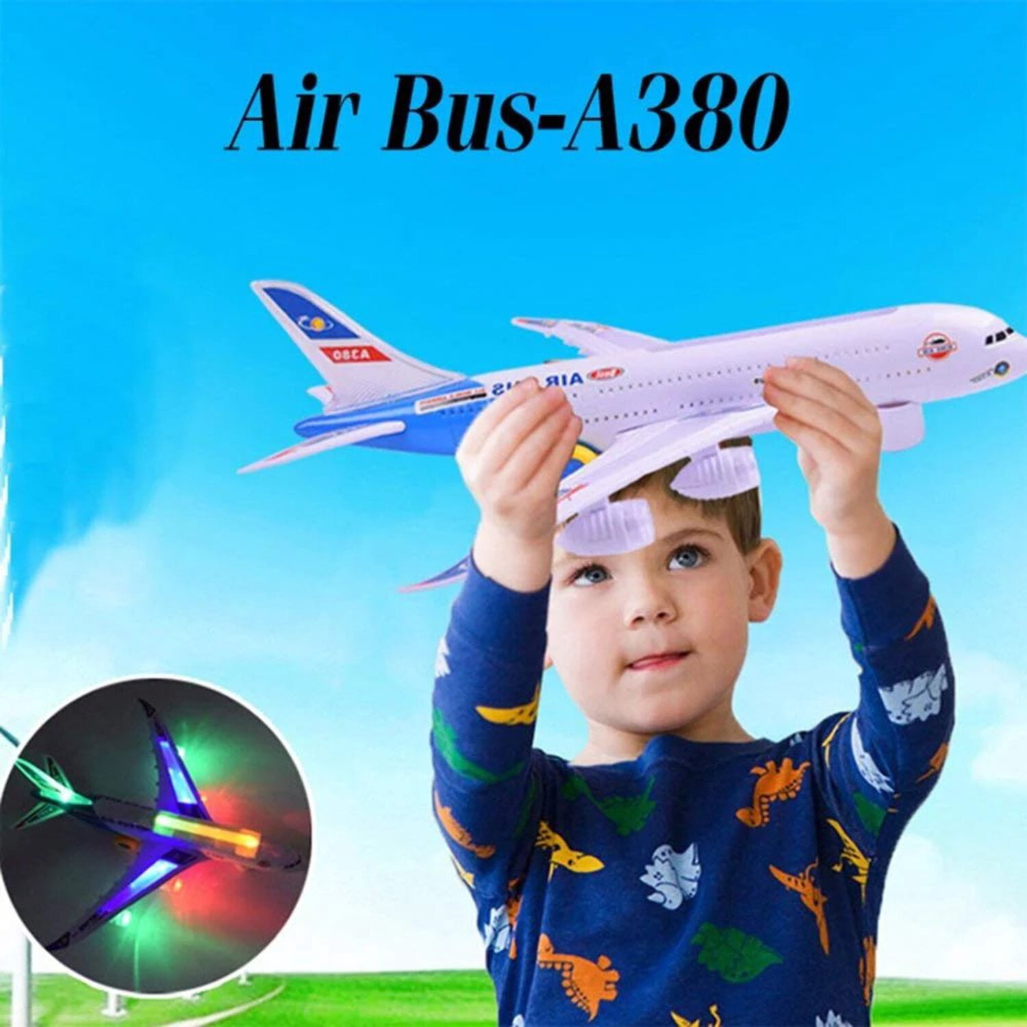 Airbus Plane With Flashing Lights and Sounds (Red)
