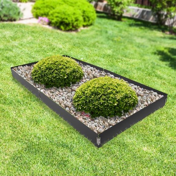 6Pcs 8.4*40 Inch Black Garden Borders Steel Lawn Edging Metal Landscape Edging