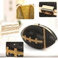 thumbnail image 4 of Football Bling Purse Rhinestone Clutch Purses for Women Crystal Ball Purse Rugby Ball Shaped Bag with Shoulder Chain, 4 of 7