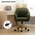 thumbnail image 4 of BRILHAMEZ Velvet Office Chair, Ergonomic Desk Chair with Adjustable Height, 360° Swivel, Padded Armrests for Home Office, Green, 4 of 10