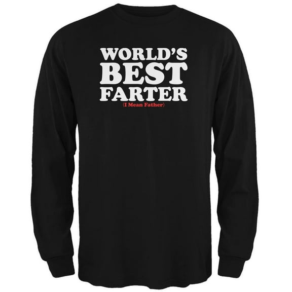 Fathers Day - World's Best Farter Black Adult Long Sleeve T-Shirt - Large