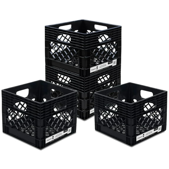 Open Box ORGANIZE-IT! Storage Milk Crate, Heavy-Duty Versatile Organizers