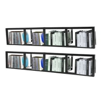 2x Home CD Rack Large Wall Mount Floating Shelf  CD DVD Rack Media Storage Organizer Shelves