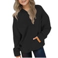 thumbnail image 5 of Atogsazn Kids Girl Oversized Hoodies Children Casual Fleece Long Sleeve Hooded Sweatshirts Fall Winter Tops Black 4-5 Years Fashion, 5 of 9