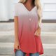 thumbnail image 2 of Camiseta informal de manga corta con estampado teñido anudado degradado para mujer Camiseta de manga corta con cuello en V para mujer OAVQHLG3B Store lin121212, 2 of 5