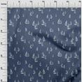 thumbnail image 2 of oneOone Cotton Jersey Venice Blue Fabric Yacht Nautical Sewing Material Print Fabric By The Yard 58 Inch Wide, 2 of 4