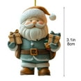 thumbnail image 3 of HomeDM Santa Claus Christmas Ornaments 2D Acrylic Hanging Pendant for Christmas Tree Home Decor Holiday Party Decorations Xmas Gifts for Women Men, 3 of 6