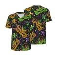 thumbnail image 3 of Daiia Mardi Gras Surface Mens Baseball Jersey Button Down Shirts Short Sleeve Sports Uniforms-Small, 3 of 9