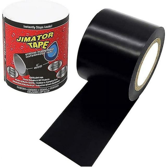Cinta impermeable negra, cinta impermeable de 2 piezas, cinta de silicona autofundible, cinta aislante y tira de sellado, sellador que une y repara casi cualquier cosa