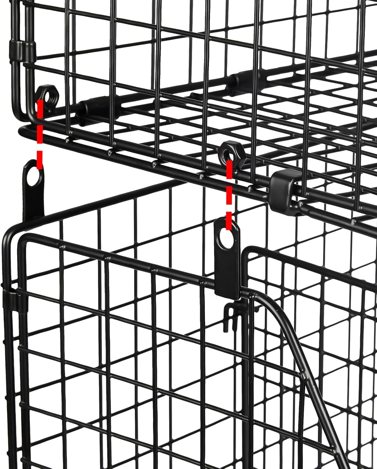 X-COSRACK 2-Pack Stackable Can Organizer for Pantry, Foldable Metal Wire Soda Dispenser with Adjustable Dividers, Black