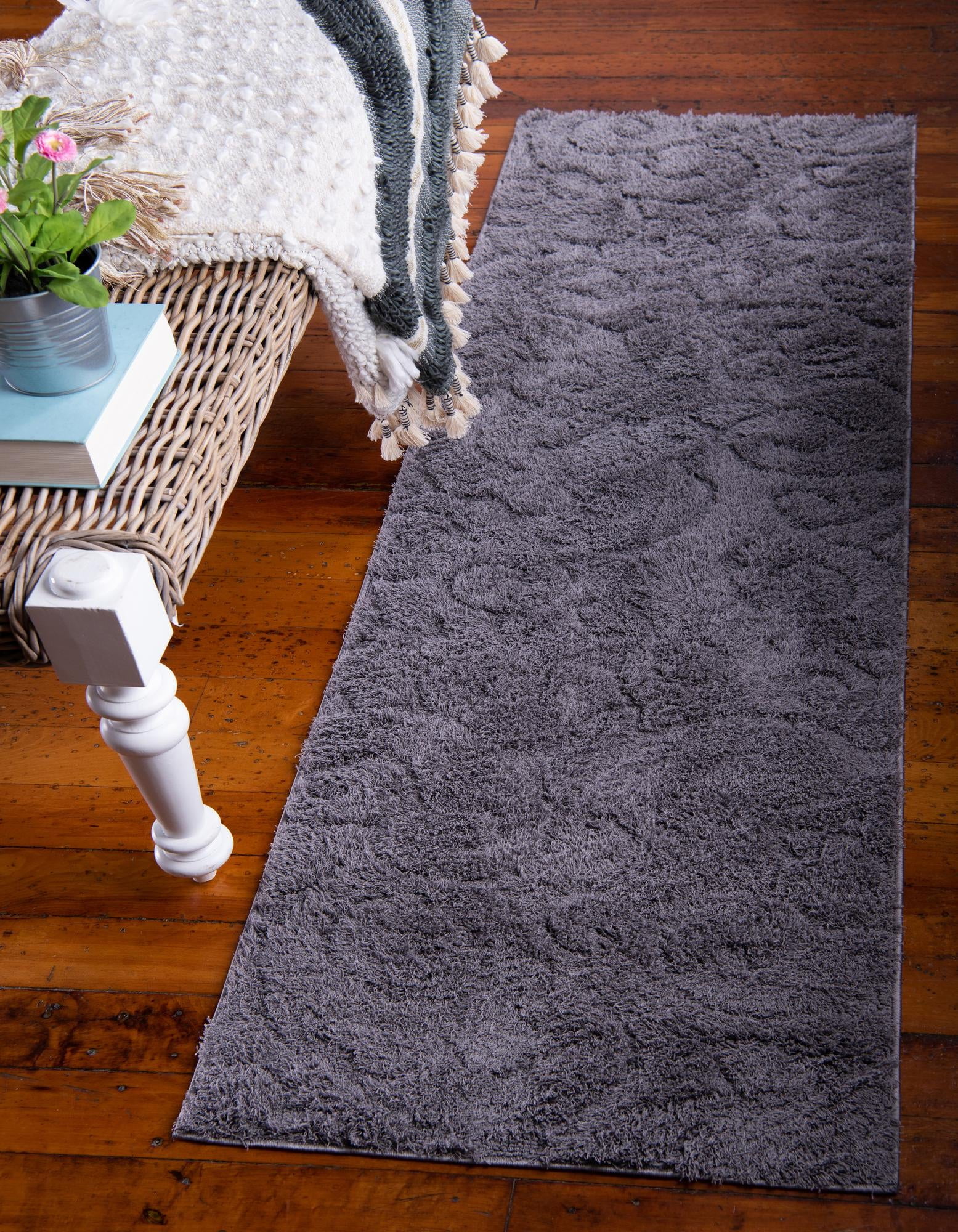 10 Ft Runner Gray Shag Rug Perfect for Hallways Rugs.com Botanical Shag Collection Rug Entryways 10 Ft Runner Gray Shag Rug Perfect for Hallways Rugs.com Botanical Shag Collection Rug Entryways