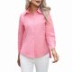 thumbnail image 2 of Camisas de Vestir de Larga con Botones para Mujer, Blusas de Oficina con Cuello Antiarrugas. Rosa M, 2 of 9