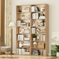 thumbnail image 3 of Homfa 82" Tall Bookcases, Freestanding Display Storage Shelves, 7-Tier Open Bookshelf for Home Office Living Room Bedroom, Light Oak, 3 of 8