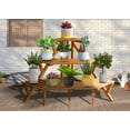 thumbnail image 1 of SNAIL 3 Tier Floral Corner Plant Stand Wood Flower Pot Rack Stair Display Ladder, 1 of 9
