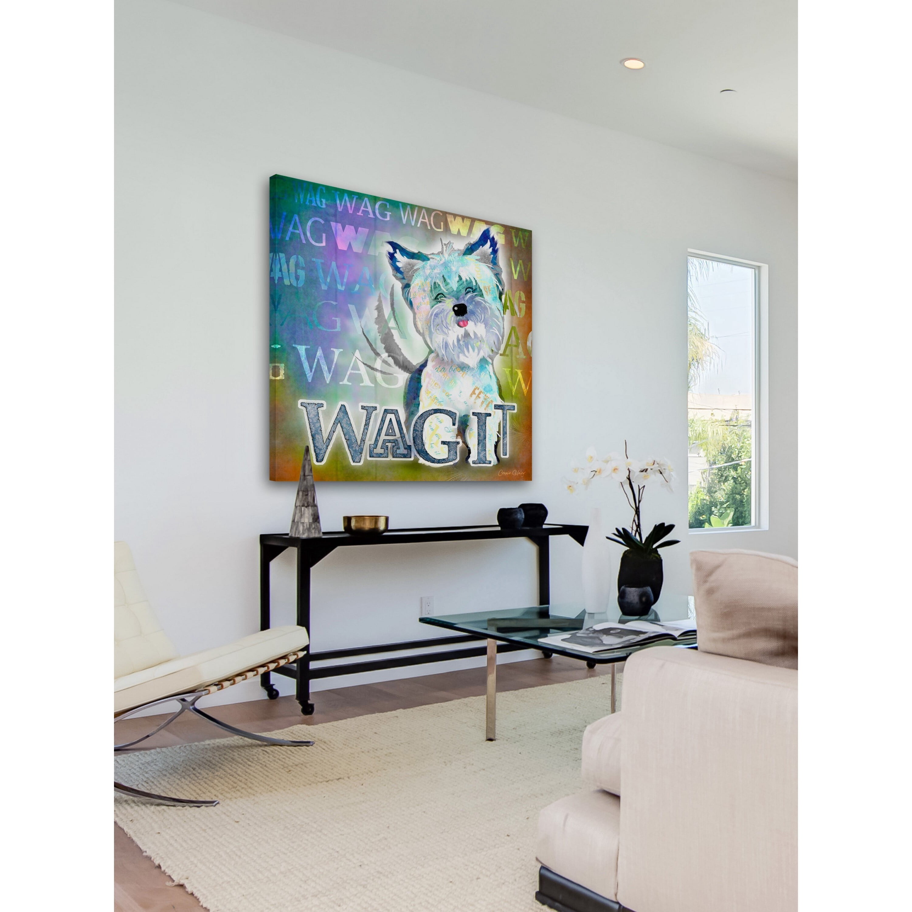 "Wag It" Painting Print on Wrapped Canvas