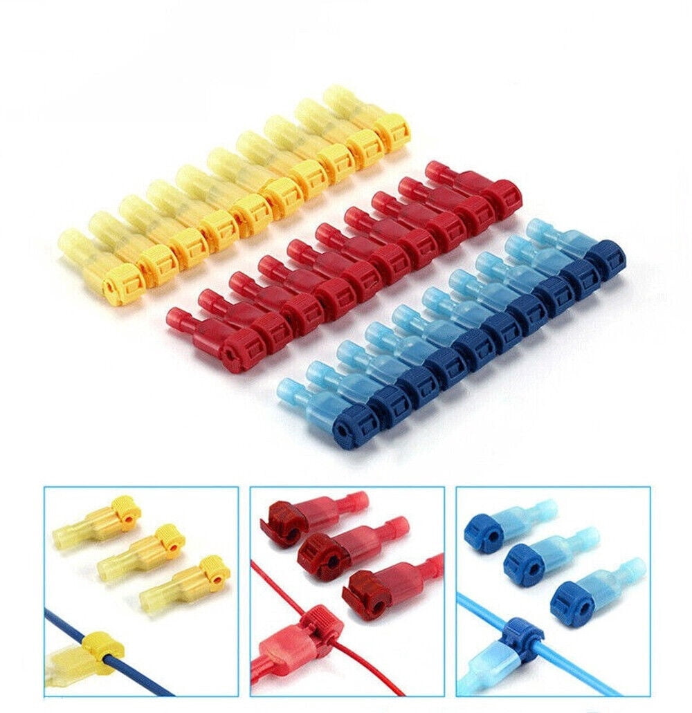 240Pcs Quick Splice T-Tap Insulated Crimp Terminals Kit Spade Wire Connectors US