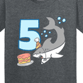 thumbnail image 4 of Inktastic 5th Birthday Shark with Cake Youth T-Shirt, 4 of 5