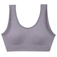 thumbnail image 2 of Quealent Bras For Women Front Closure Women's Seamless Sports Bra Workout Crop Top Tank Tops for Women Long Lined Sports Bra Ribbed Crop Top Fitness,Gray XL, 2 of 3
