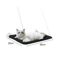 thumbnail image 2 of Cat Window Hammock Perch Cat Safety Sunny Bed with Durable Heavy Duty Suction Cups Resting Sunny Window Seat for Indoor Cats Sleeping Space Saving Window Mounted Cat Bed - black, 2 of 5