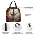 thumbnail image 3 of Rateoe Flower Cat Couple Pattern Insulated Lunch Bag with Thick Aluminum Foil Lunch Tote Bag with Front Pocket for Men and Women, Ideal for Work, School, Picnics, and Travel, 3 of 5