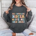 thumbnail image 2 of Jinhomg Womens Oversized Boyfriend Sweatshirt 2025 Trendy Letter Print Y2K Tops Casual Comfy Long Sleeve Drop Shoulder Pullover Daily Wear Dark Gray S, 2 of 6