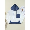 thumbnail image 5 of Casuashion Elegant White Hoodie with Colorblock Pockets - Women's Long Sleeve Casual Top, 5 of 8
