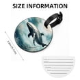 thumbnail image 5 of Whale 2Pcs PU Leather Round Luggage Tags with Privacy Cover and Name ID Tag for Suitcase, Handbags, Backpacks, School Bags, 5 of 6