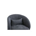 thumbnail image 6 of Swivel Accent Chair Armchair, Round Barrel Chair Comfy Linen Fabric Accent Sofa Chair Club Chair Leisure Chair for Bedroom Living Room Lounge Hotel Office, Dark Gray, 6 of 7