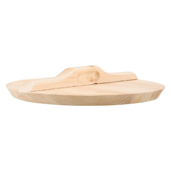 Wood Pan Cover Pot Lid Anti-Scalding Wood Wok Lid with Handle for Stir Frying Pan