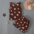 thumbnail image 4 of Odeerbi Baby Boy Girl Clothes Toddler Outfit Sleeveless Rainbow Cactus Print Tank Top Shorts Children Two-piece Set Brown, 4 of 7
