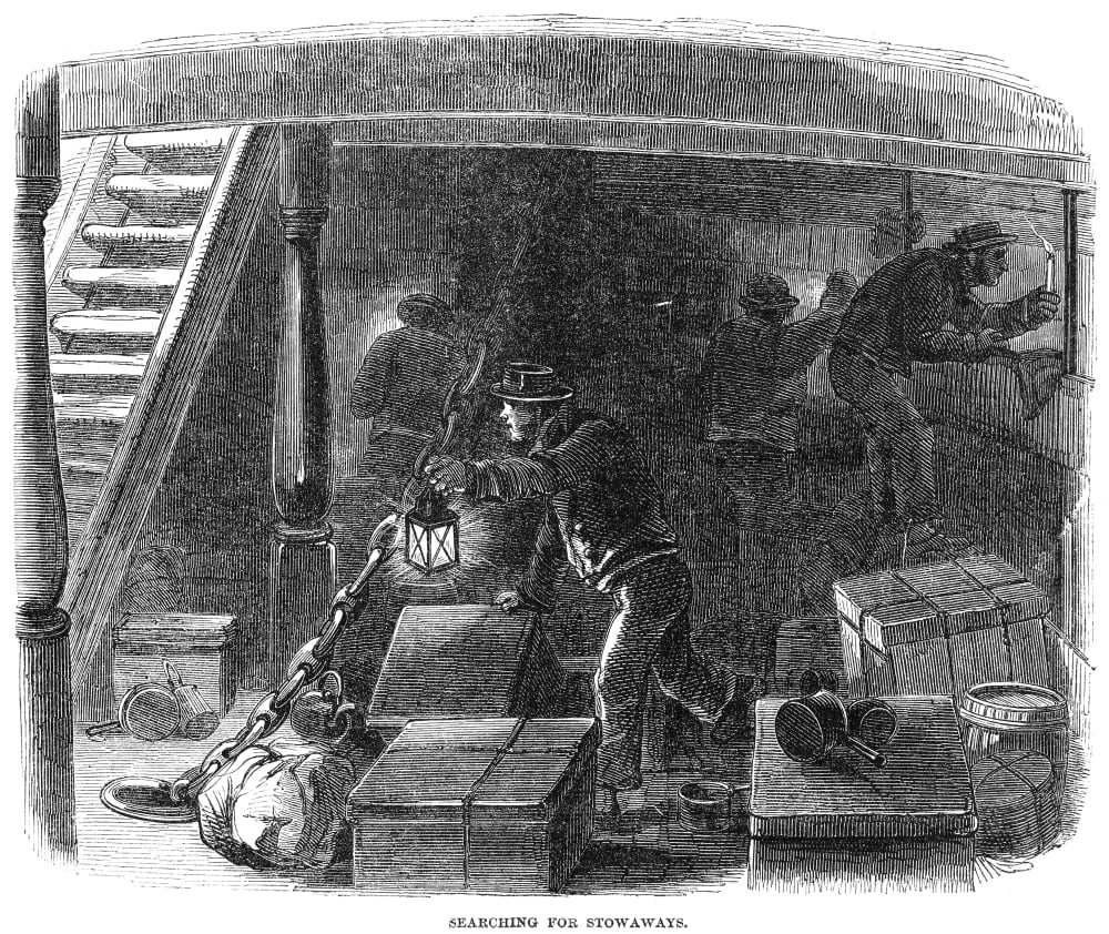 Irish Immigrants 1850. Nsearching For Stowaways Onboard A Ship Carrying