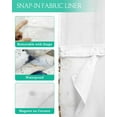 thumbnail image 3 of No Hook Shower Curtains with Snap in Liner, Vintage Blue Fish Waterproof Fabric Shower Curtain, Coastal Nautical Beach Wooden Double Layers & See-Through Top Window Bathroom Curtains 72''x72'', 3 of 6