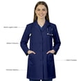thumbnail image 3 of HeedFit Women's Poly-Cotton Lab Coat 35-Inch Length, m, Navy, 3 of 6