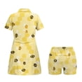 thumbnail image 7 of Psesaysky Bee Honey Print Tennis Dress for Women Golf Dresses with Pockets and Shorts Short Sleeve Quick Dry Workout Exercise Outfit 2 Pieces V-Neck Outfits with Collar, 7 of 7