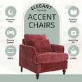 thumbnail image 2 of Homefun Mid Century Chenille Accent Chair Reading Armchair Pillow Wood Legs Living Room Bedroom Apartment, 2 of 6
