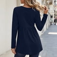 thumbnail image 4 of Women's Casual Long Sleeve Peplum Tops V Neck Button Front Shirts Soft Loose Fit Tunic Blouse with Flattering Waist Design Lightweight Everyday Wear Top for Work Travel and Weekend Outfits, 4 of 7