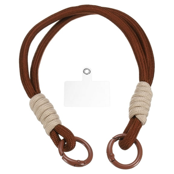 Phone Wrist Strap, Braided Hand-Free Cell Phone Coffee Hook Lanyard, Colorful Keychain Wristlet for Women Smartphones Purse Accessories, Coffee/Brown