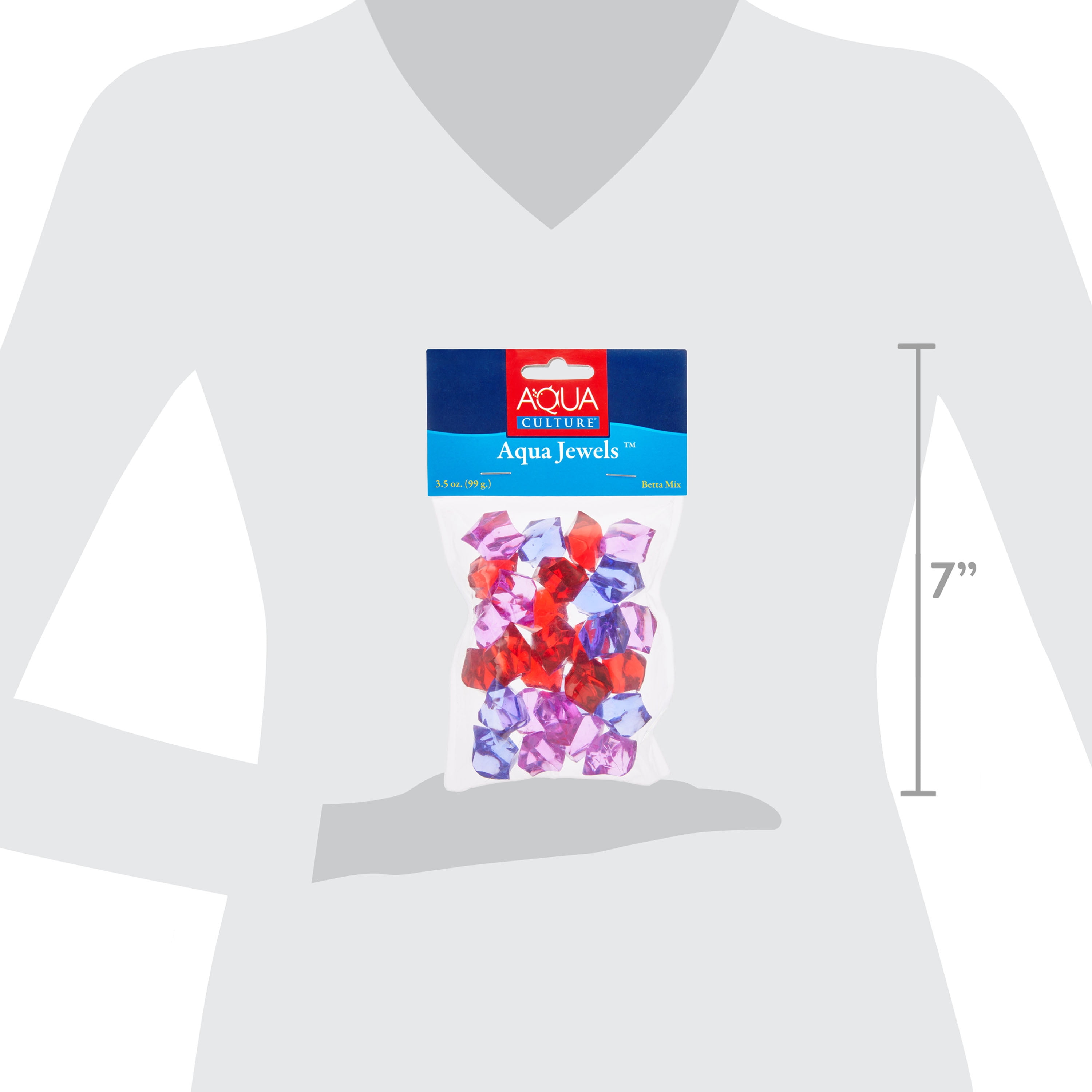 Aqua Culture Aqua Jewels, Betta Mix, Red -Purple Mix, 2 oz, Aquarium Gems