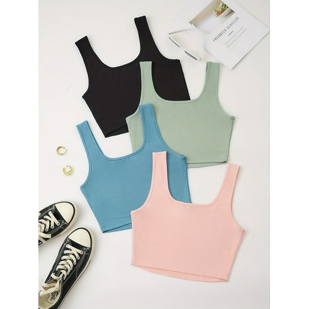 Tank Top with Built In Bra for Women, Ribbed Tank Top, Crop Tanks for  Women, Tank Tops for Women Sexy Casual, Womens Sleeveless Tops Casual,  Camisole