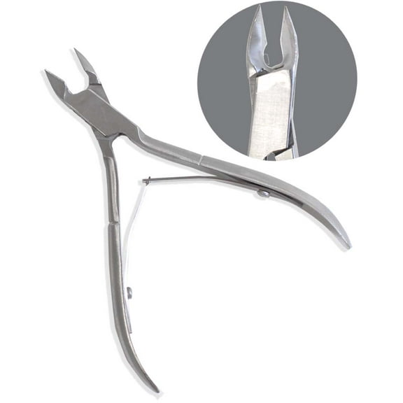 KUTZ 4" (10.2 cm) Stainless Steel Full Jaw Cuticle Nipper | Precision Bent Edge | Double Spring Action | Sterilizable 3/8" (20.3 cm) Blades | Professional Salon or Home Use | Safety Sleeves Included
