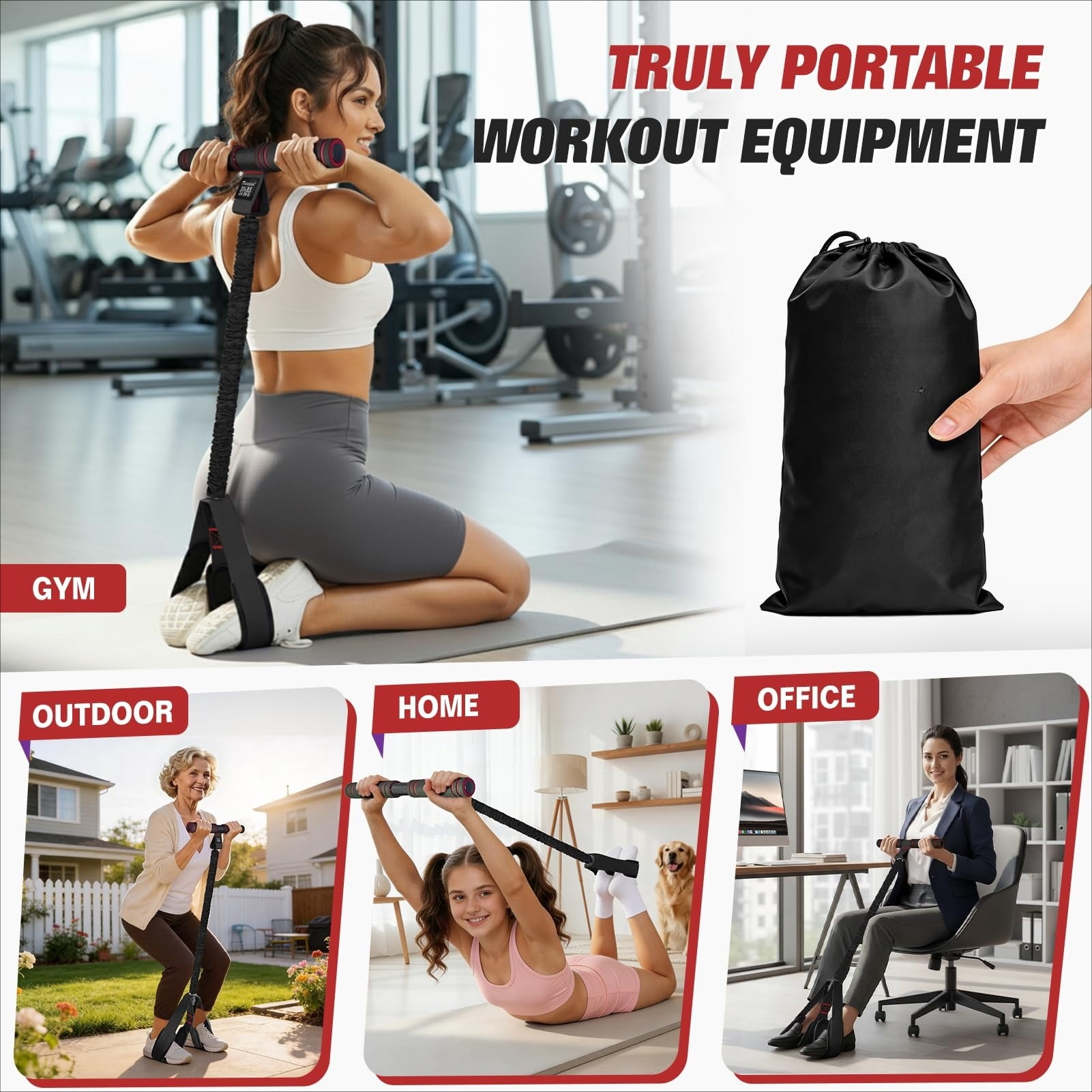 Upgraded Pedal Resistance Band with Handles, Foot Pedal Resistance Bands for Women, Core Abs Leg Training, Exercise Bands for Full Body Workout, Home Gym Equipment, Pilates & Physical Therapy