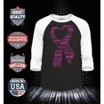 thumbnail image 2 of Shop4Ever Men's Men's Pink Ribbon Heart Montage Word Cloud Breast Cancer Raglan Baseball Shirt XXX-Large Black/White, 2 of 4