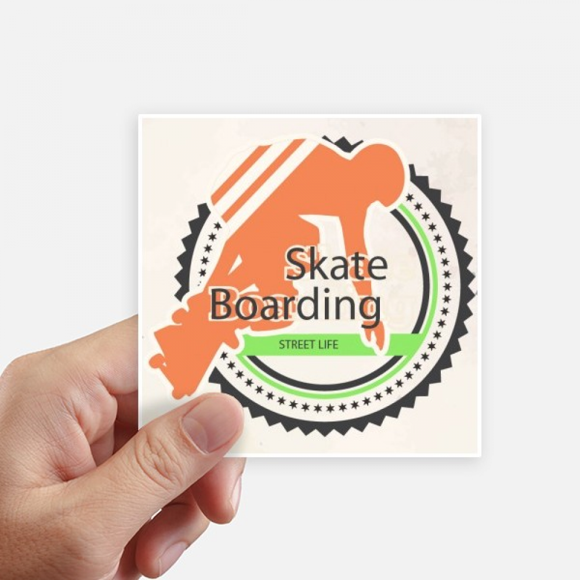 Winter Sport Skate Boarding Athletes Illustration Sticker Square Waterproof Stickers Wallpaper Car Decal