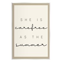 Stupell Industries Carefree Summer Phrase Inspirational Painting Unframed Art Print Wall Art, 10 x 15