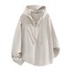 thumbnail image 1 of MHFRRA Sudadera con Capucha y Cuello Redondo, Informal, Texturizada, con Cordón Ajustable, Ligera y Cómoda para Otoño Beige, 1 of 4