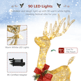 thumbnail image 5 of Ktaxon 3D Lighted Christmas Deer Set 4ft Outdoor Yard Decoration Set LED Lights, Stakes - Gold, 5 of 7