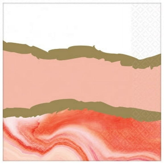 Pantone Living Coral Theme Party Luncheon Napkins MARBLE