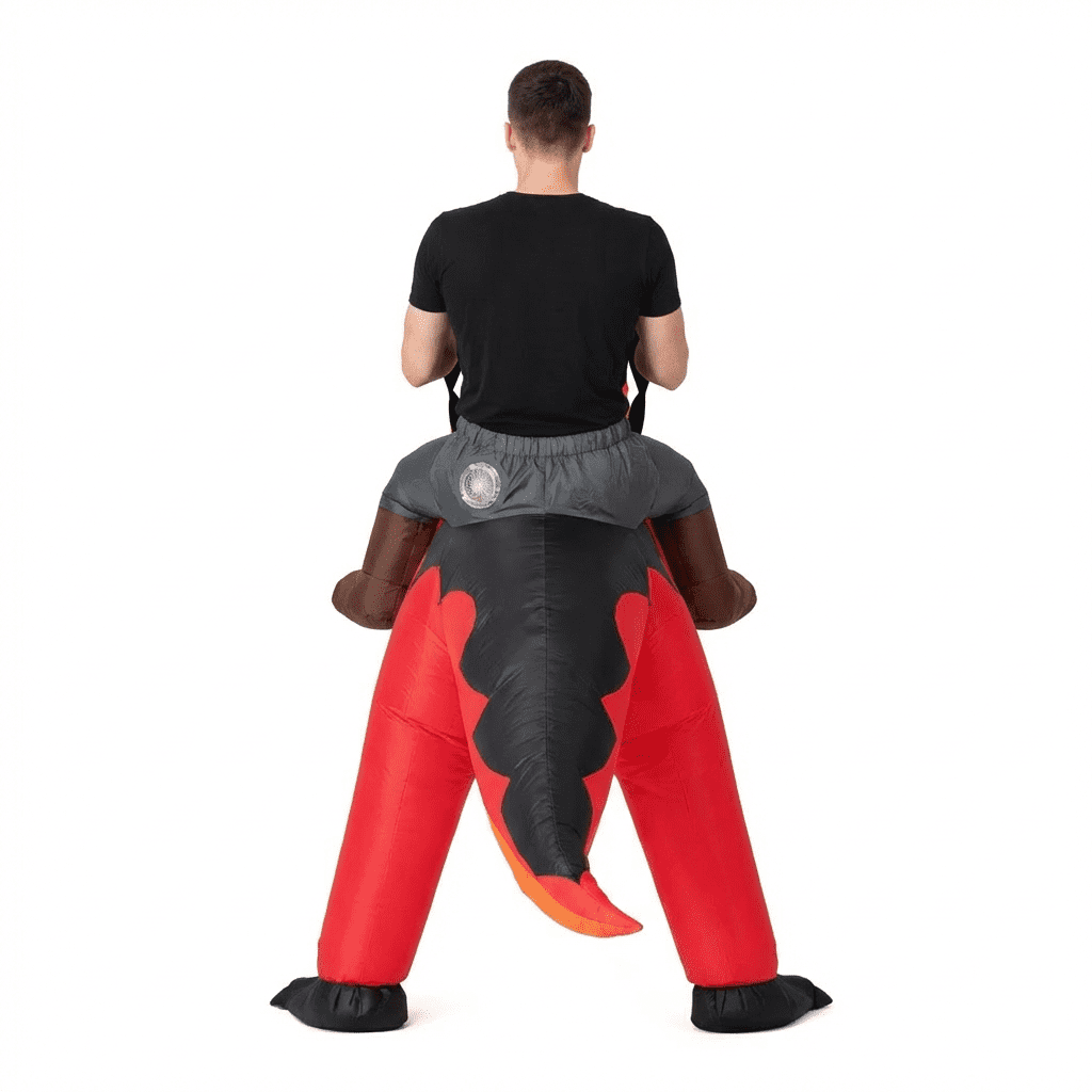 Raptor Ride On Inflatable Halloween Costume for Adults, Adult Size S-XL (28-42), by Morph Costumes
